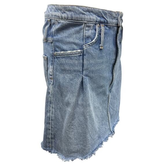 AGOLDE Denim Skirt Women Size 26 Jean Reworked 90’s Cutoff Light Wash Raw Hem - Picture 2 of 7